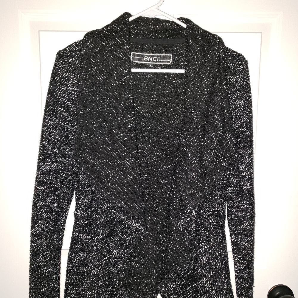 Black with white sweater
